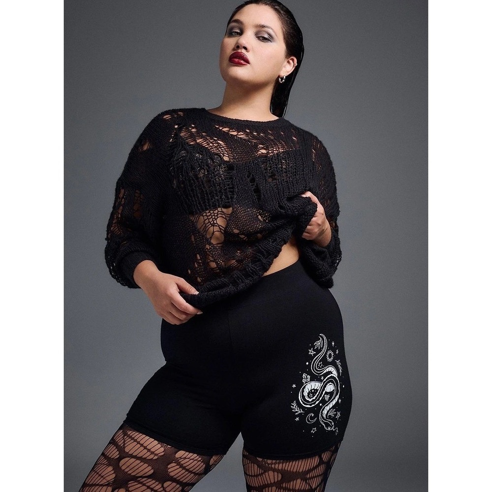 NWT Torrid Nightfall Black Snake Celestial Seamless Bike Shorts 5" 1X
